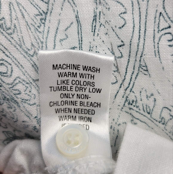 Murano Baird Mcnutt Mens Linen Shirt Size XL Floral Long Sleeve Button Front - Picture 6 of 12